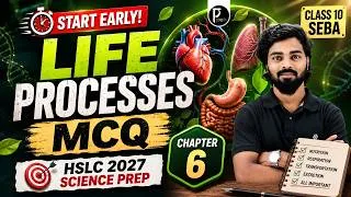 Thumbnail: Life Processes MCQ Part 1🔥 | Chapter 6 | Class 10 Science | HSLC 2027 | SEBA Board | Important MCQs