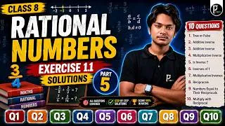 Thumbnail: Rational Numbers | Exercise 1.1🔥 Part 5 | Q1 to Q10 | Class 8 | Maths Chapter 1 | Class 8 CBSE NCERT