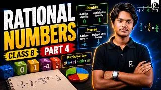 Thumbnail: Rational Numbers Class 8 | Distributive Law, Identity & Inverse | Part 4 | Maths Chapter 1