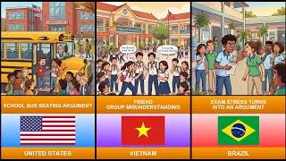 Thumbnail: When School Fights Around The World - Comparing School Fights From Every Country!