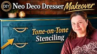 Thumbnail: Vintage Dresser Makeover✨Stenciling with Clear Gloss! #DIY #dressermakeover