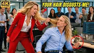 Thumbnail: "Your Hair Disgusts Me!" Billionaire Mocked a Single Dad's Hair — His Reaction Stunned Everyone