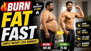 Thumbnail: 🔥 Burn Fat Fast at Home | Full Body Weight Loss Workout 💪 No Equipment ✨Pankesh fitness