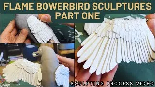 Thumbnail: Flame bowerbirds sculpture ✦ Part One ✦ Polymer clay sculpting process