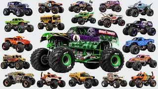 Thumbnail: Monster Truck Videos for Kids | Learn Monster Truck Names | Grave Digger, Max-D, El Toro Loco