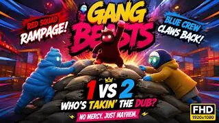 Thumbnail: 1 vs 2 Gang Beasts: Solo Red vs Blue Duo Was Unfair 💀😭