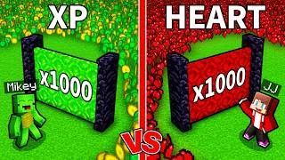 Thumbnail: Mikey vs JJ: Heart vs XP Multiplicator Minecraft Battle - Maizen