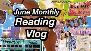 Thumbnail: ☀️ Reading 200 PAGES a day, Meeting Tessa Bailey, North Park Book Fair ✨June Monthly Reading Vlog ✨