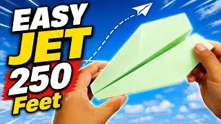 Thumbnail: OVER 250 Feet! EASY JET -  How To Make An Easy Paper Airplane Jet And Fly Far