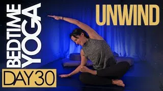 Thumbnail: Bedtime Yoga for Better Sleep: Day 30 | Unwind | Beginner Friendly Gentle Yoga