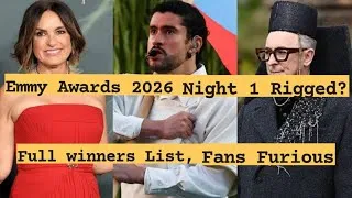 Thumbnail: Emmy Awards 2026 RIGGED?: Emmy Night 1 FULL Winners List — Bad Bunny, Sabrina Carpenter & More