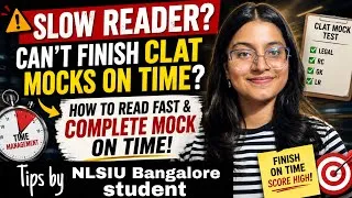 Thumbnail: Finish CLAT Mocks on Time ⚡ My Reading Speed Hack~ Fix Your Reading Speed NOW~NLSIU law school