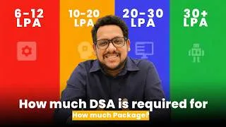 Thumbnail: DSA Company Wise | How much DSA is asked in each bracket of companies | 6LPA - 30+LPA | Parikh Jain