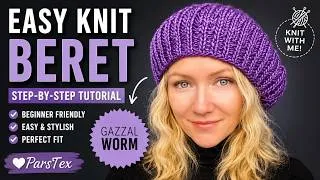 Thumbnail: Easy Knit Beret for Beginners 🧶 | Step-by-Step Beret Knitting Tutorial