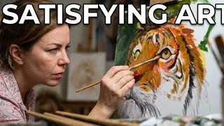 Thumbnail: Watch This Tiger Come Alive (Satisfying Art Process)#Painting #viral