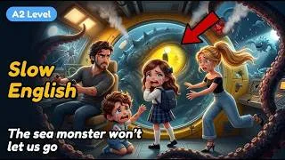 Thumbnail: Trapped Deep Underwater in Danger | Slow English Listening Practice for Beginners (A2 Level)