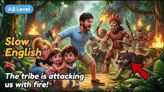 Thumbnail: Trapped in the Dangerous Deep Jungle | Slow English Listening Practice for Beginners (A2 Level)