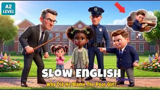 Thumbnail: Why Did He Blame The Poor Girl? | Slow English Listening Practice for Beginners (A2 Level)