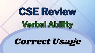 Thumbnail: Civil Service Exam • Verbal Ability • Correct Usage