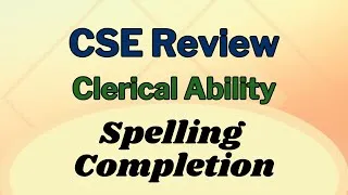 Thumbnail: Civil Service Exam • Clerical Ability • Spelling Completion