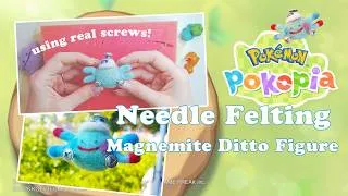 Thumbnail: Needle Felting a cute Magnemite Ditto using real screws!