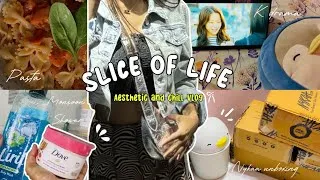 Thumbnail: Day in my life 🌷Aesthetic vlog Indian 🍃Nykaa haul🎀, Trying agaro blow brush, cooking pasta 🍝