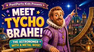 Thumbnail: Who Was Tycho Brahe?🔭| The Astronomer With a Metal Nose!🌟| PastPorts Kids Presents