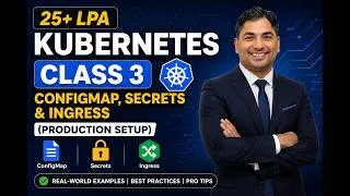 Thumbnail: 25+ LPA | Kubernetes Class 3 | ConfigMap, Secrets & Ingress (Production Setup)