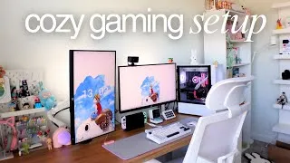 Thumbnail: building my dream cozy desk setup for gaming & productivity ☁️