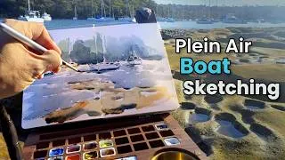 Thumbnail: Sketching Sydney Harbour Boats - watercolor plein air