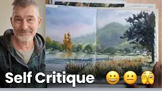 Thumbnail: Plein Air watercolour review - learning from my mistakes