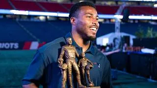 Thumbnail: Marcus Jones reacts to Ron Burton Community Service Award Win | Patriots