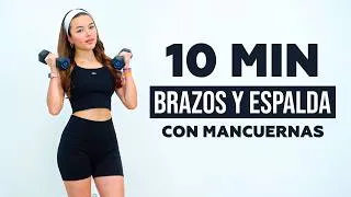 Thumbnail: TONIFICA y ADELGAZA tus BRAZOS y ESPALDA en CASA - Rutina con MANCUERNAS en casa | Pau Fit