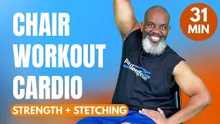 Thumbnail: Total Body Fitness Chair Workout | Cardio • Strength • Stretch | 100% Seated Exercise