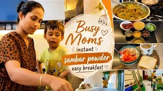 Thumbnail: 💔Sick Day Vlog😢No Rest for Moms 👩‍👧‍👦 Instant Sambar Pudi🍲Real Life Routine ✨easy breakfast #vlog  