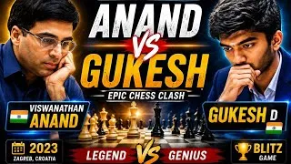 Thumbnail: Anand vs Gukesh: The Battle of Two Indian Chess Giants! 🔥 # chess #gukesh 