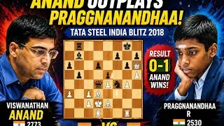 Thumbnail: Anand Outplays Young Praggnanandhaa! | Tata Steel India Blitz 2018 #chess 