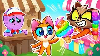 Thumbnail: Fake vs Real Food! | Magic Ice Cream Machine | Rainbow Juice Story | Cartoon