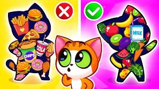 Thumbnail: Let's Eat Healthy Food! | Yes Yes, Don't Overeat! | Cartoon