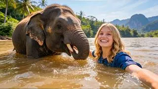 Thumbnail: I took a BATH with an ELEPHANT!🐘