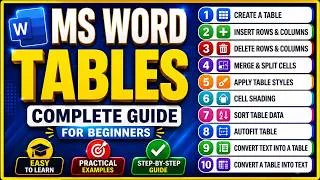 Thumbnail: Microsoft Word Tables Tutorial | Complete Guide for Beginners | Step-by-Step
