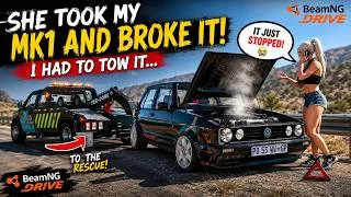 Thumbnail: She Stranded My Golf Mk1… I Had to Bring a Tow Truck! 😂🚨 | BeamNG.drive