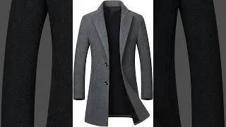 Thumbnail: SOMTHRON Men's Mid-Long Pea Coat Jacket Review - Pros & Cons - Men's Winter Trench Coat