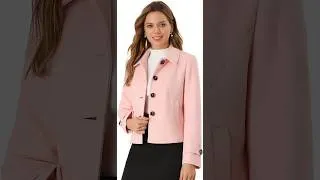 Thumbnail: Allegra K Long Sleeve Winter Coat Review - Pros & Cons - Allegra K women's pea coat