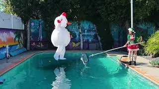 Thumbnail: Snowman Slackline! 😂 does he make it ??
