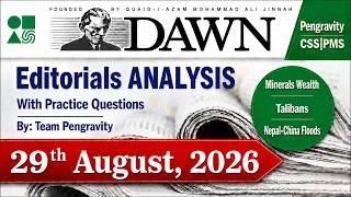 Thumbnail: DAWN Editorial Analysis |29th August 2026 | CSS 2027 | PMS Preparation | Current Affairs |Pengravity