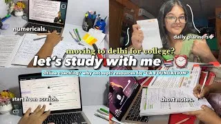 Thumbnail: study with me for *CA FOUNDATION*📚jan 2027, college plan? class 12 study vlog, my strategy? HONEST😖
