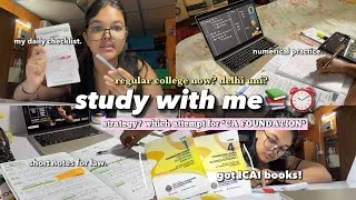 Thumbnail: study with me for *CA FOUNDATION* jan 2027📚⏰ cuet and college? class 12 study vlog, my strategy?