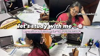 Thumbnail: study with me for *CA FOUNDATION*⏰📚 cuet & college now? class 12 study vlog, productive my strategy