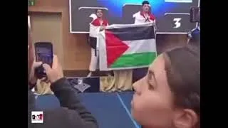 Thumbnail: 2 EGYPTIAN black belts raise the PALESTINIAN FLAG after defeating an ISRAELI